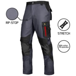 PANTALONI ULTRATECH RIP-STOP ELASTIC GRI, TALIE