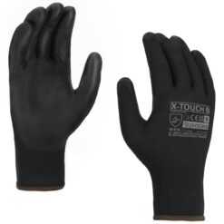 MĂNUȘI DE PROTECȚIE CU ÎNVELIT PU X-TOUCH NEGRE