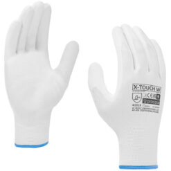 MĂNUȘI DE PROTECȚIE CU ÎNVELIT PU X-TOUCH ALBE